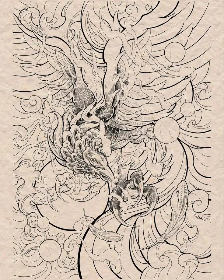 Bản Vẽ Hình Xăm Phượng Hoàng: Nghệ Thuật và Biểu Tượng Cao Quý