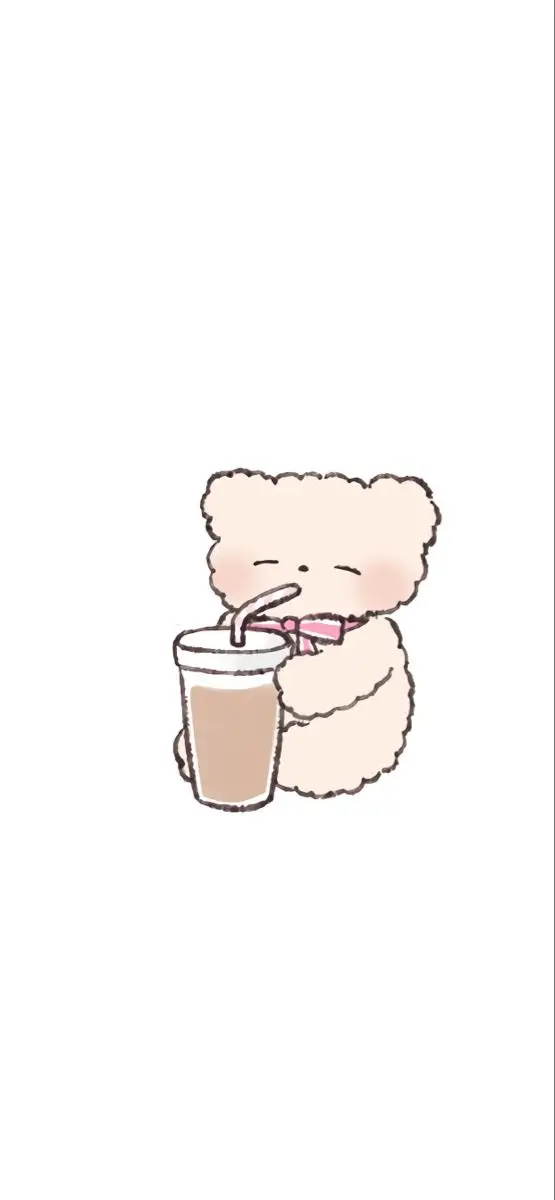 Cô gái uống trà sữa chibi dễ thương