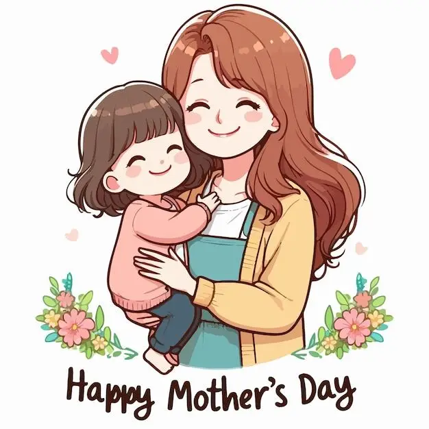 Hình Ảnh Mẹ và Con Gái Hoạt Hình Dễ Thương Nhất