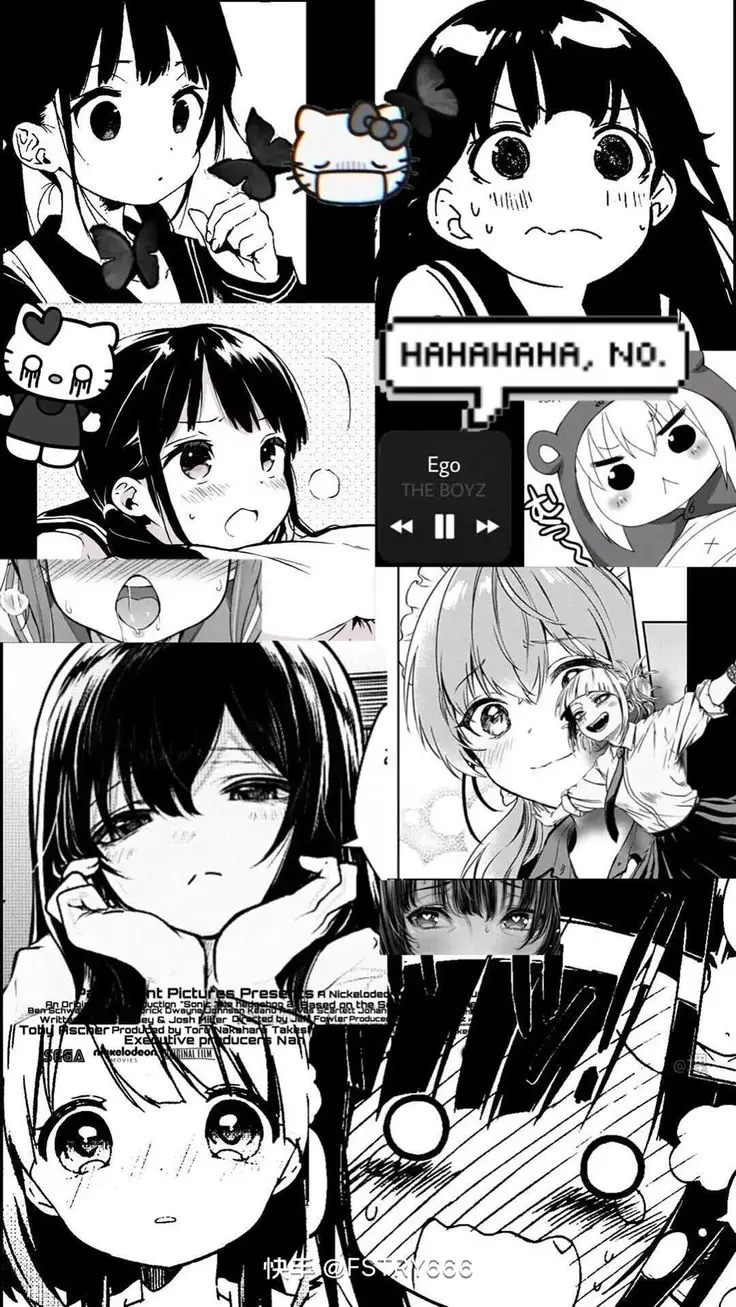 Hình nền anime trắng đen nghệ thuật cho phong cách minimalism