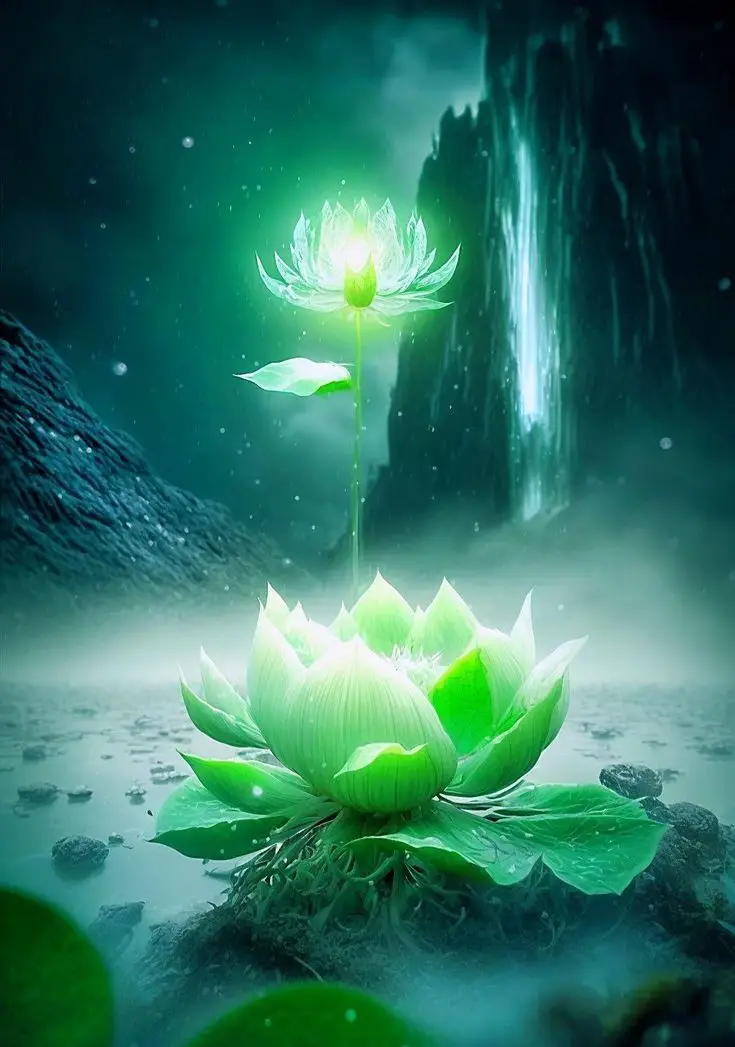 Hình Nền Hoa Sen Xanh Tươi Mát