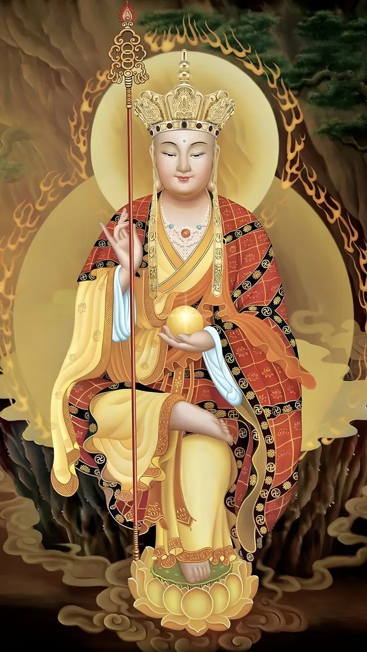 Hình Nền Địa Tạng Vương Bồ Tát Thiêng Liêng