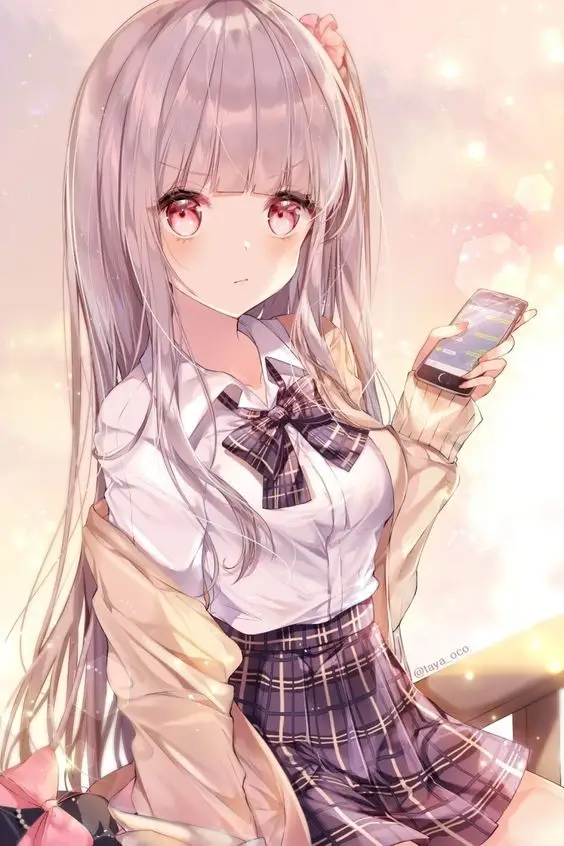 Hình nền máy tính anime nữ cute – Xinh xắn trong không gian làm việc