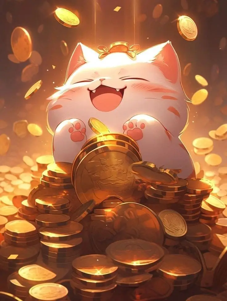 Bộ sưu tập hình nền mèo thần tài may mắn cho điện thoại