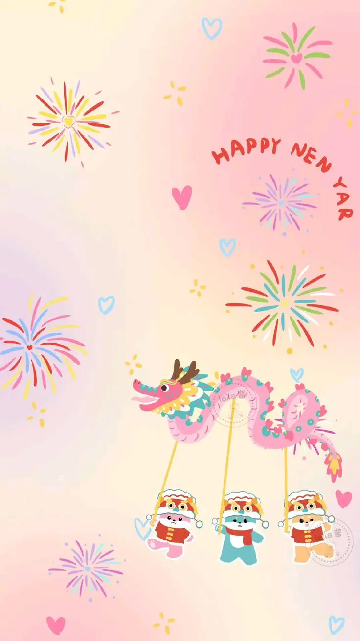 Hình nền Tết cute 2024 vui tươi