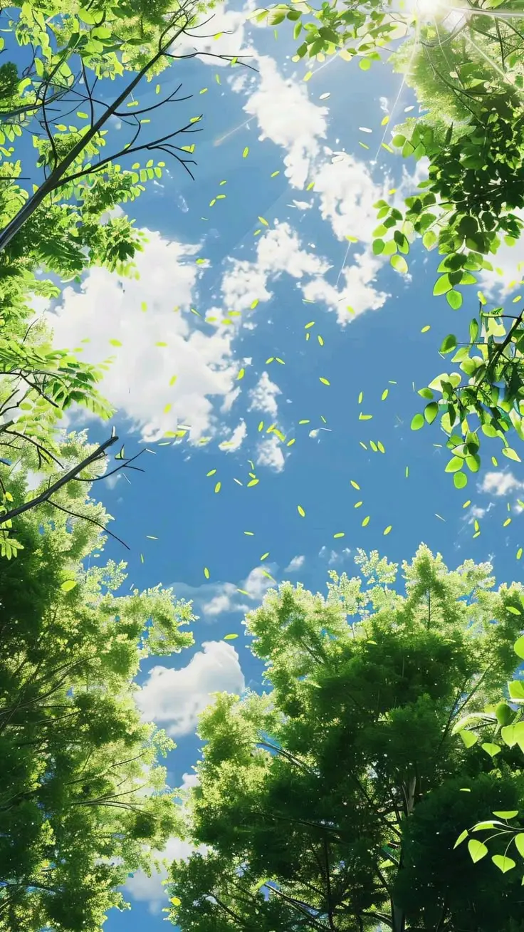 Hình Nền Thiên Nhiên Anime – Thế Giới Sắc Màu Mơ Mộng