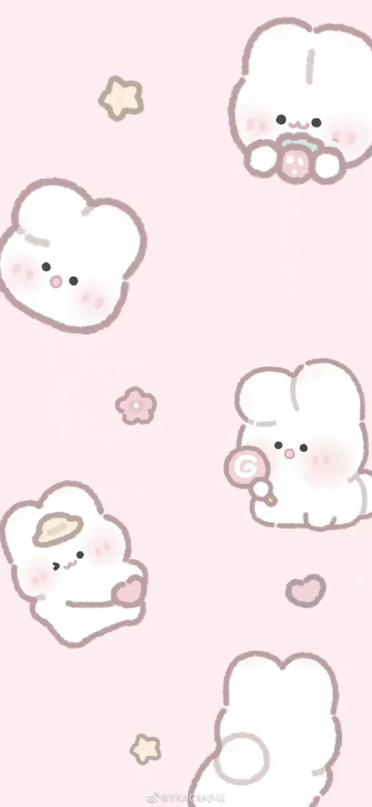 Hình nền thỏ hồng cute cho điện thoại