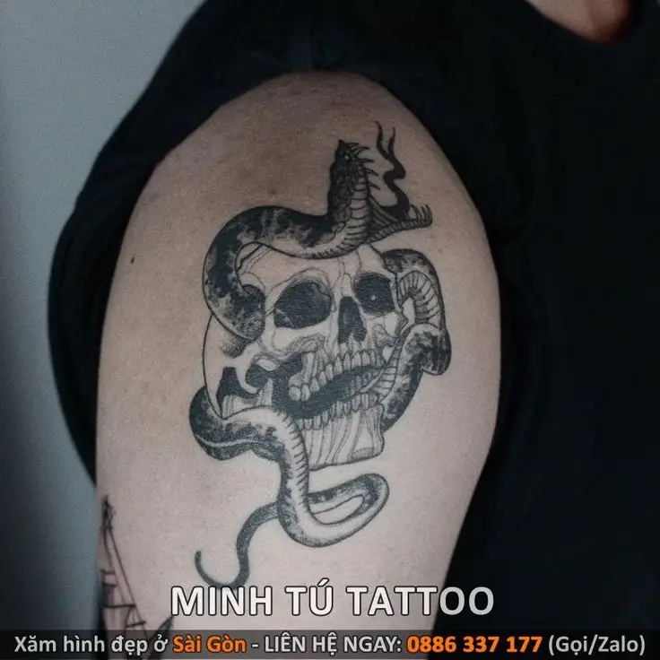 Hình Xăm Đầu Skull Mini Đẹp Nhất