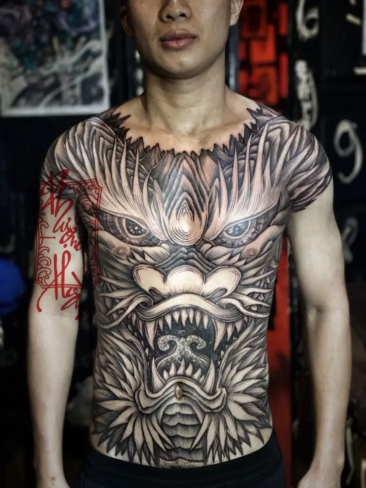 Hình Xăm Đầu Rồng Full Lưng: Biểu Tượng Quyền Lực và Uy Danh 13