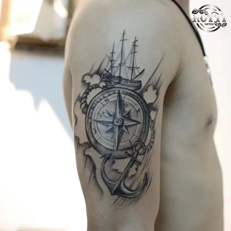 Hình xăm băng râu trắng cá tính cho phái mạnh