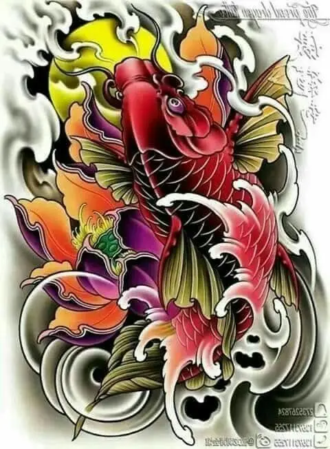 Ý nghĩa hình xăm cá chép hoa mẫu đơn và văn hóa phương Đông