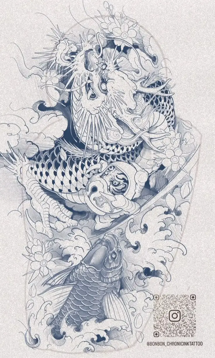 Hình Xăm Cá Chép Hóa Rồng Full Tay: Ý Nghĩa Và Hình Ảnh Đầy Cảm Hứng