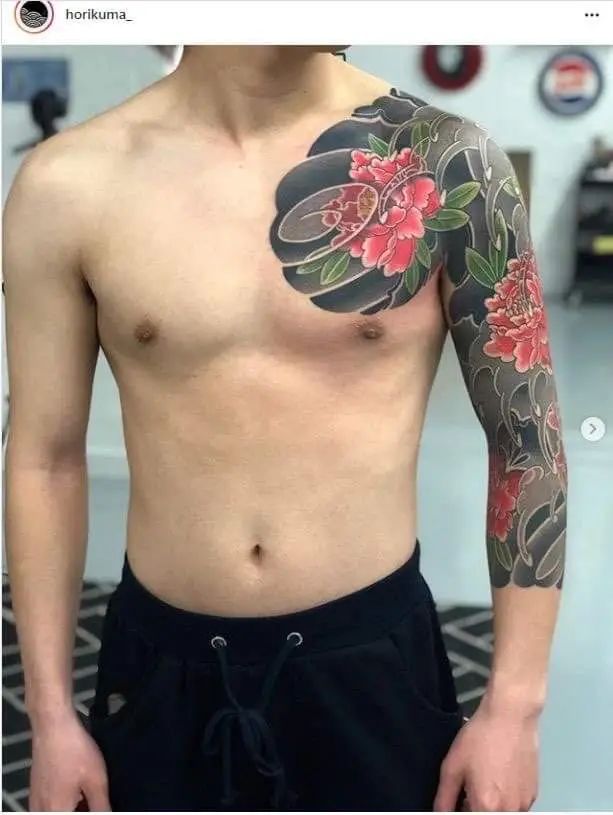 Hình Xăm Full Chân Nhật Cổ Trắng Đen Đẹp 60