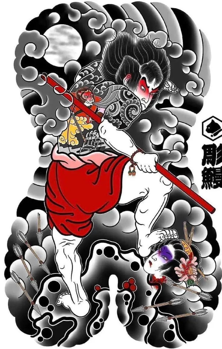 Hình Xăm Full Lưng Nhật Cổ Tuyệt Vời 16