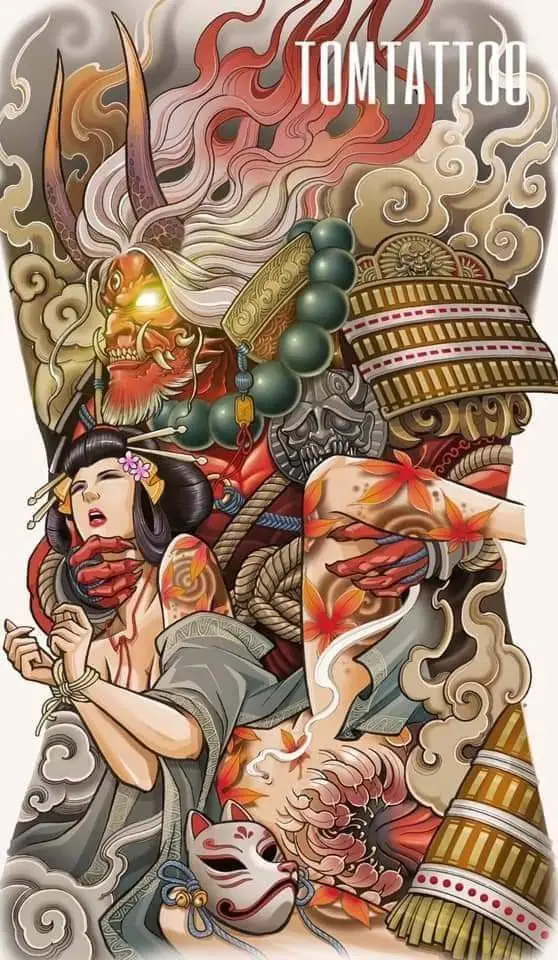 Hình Xăm Full Lưng Nhật Cổ Tuyệt Vời 53