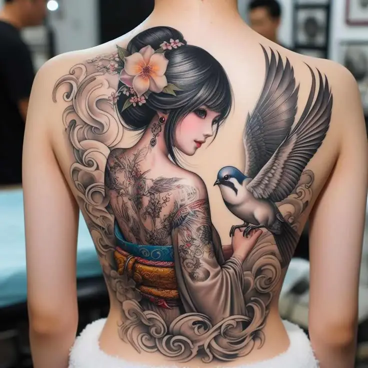 Hình xăm full lưng nữ: Kiểu dáng đẹp và ý nghĩa 44