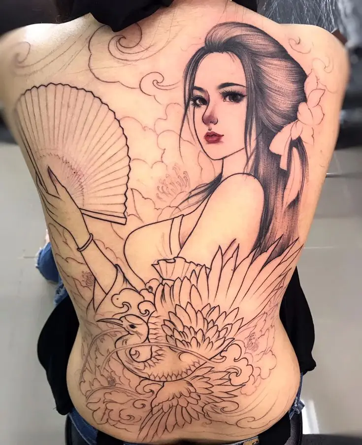 Hình xăm full lưng nữ: Kiểu dáng đẹp và ý nghĩa 60