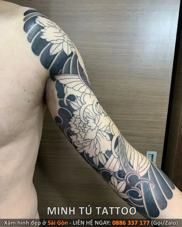 Hình Xăm Hoa Mẫu Đơn Cho Nam Thời Thượng 17