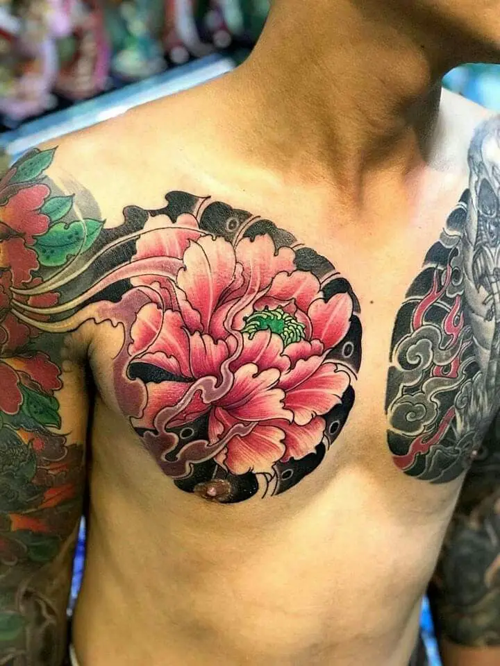 Hình Xăm Hoa Mẫu Đơn Cho Nam Thời Thượng 36