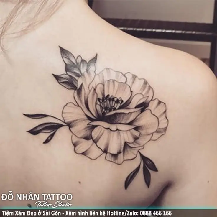 Hình Xăm Hoa Mẫu Đơn Cho Nam Thời Thượng 43