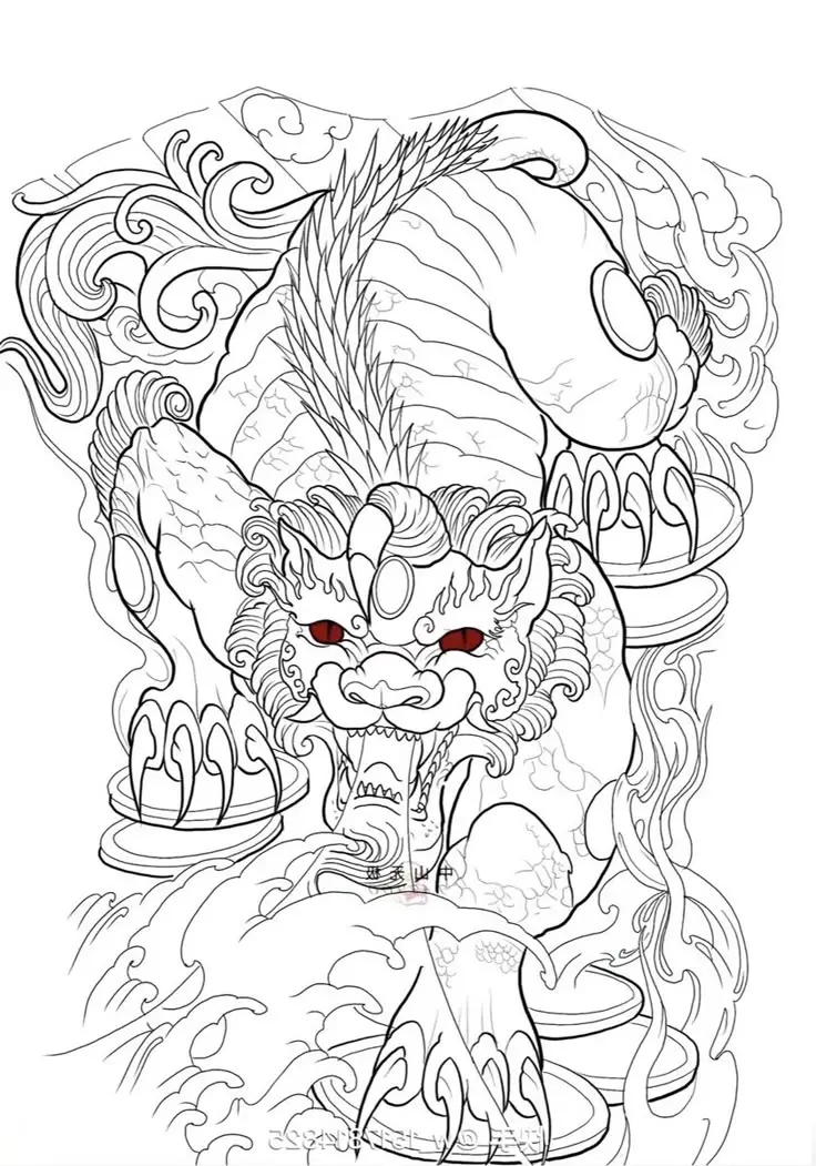 50 Hình Xăm Kỳ Lân Nhật Cổ Full Lưng Đẹp Nhất