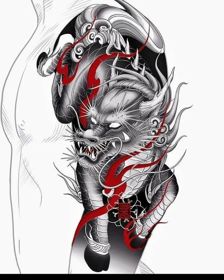 Hình xăm lân sư rồng: 50 mẫu hình xăm nghệ thuật