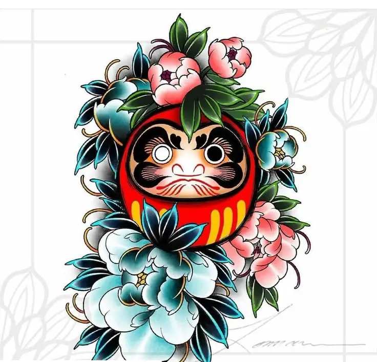Hình Xăm Lật Đật Daruma: Tượng Trưng May Mắn và Sáng Tạo