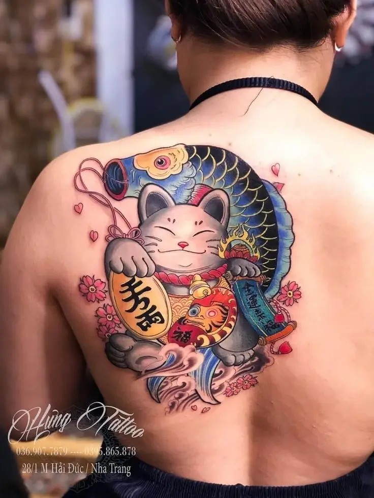 Sưu Tầm Những Hình Xăm Mèo Thần Tài Ấn Tượng 11