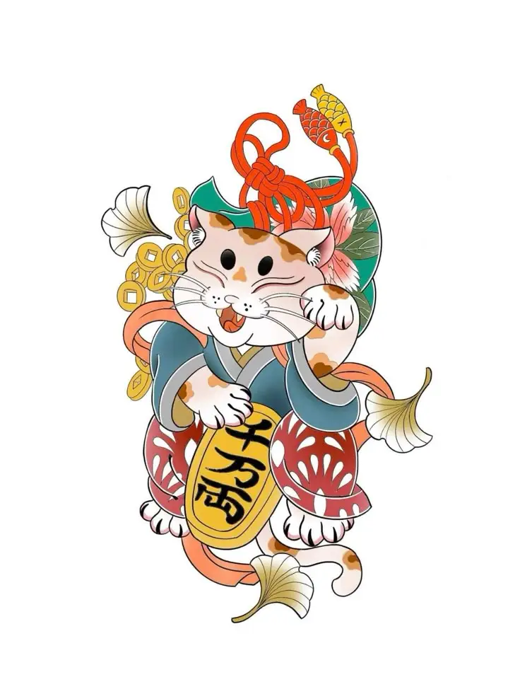 Sưu Tầm Những Hình Xăm Mèo Thần Tài Ấn Tượng 46