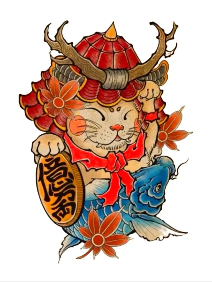 Sưu Tầm Những Hình Xăm Mèo Thần Tài Ấn Tượng 49