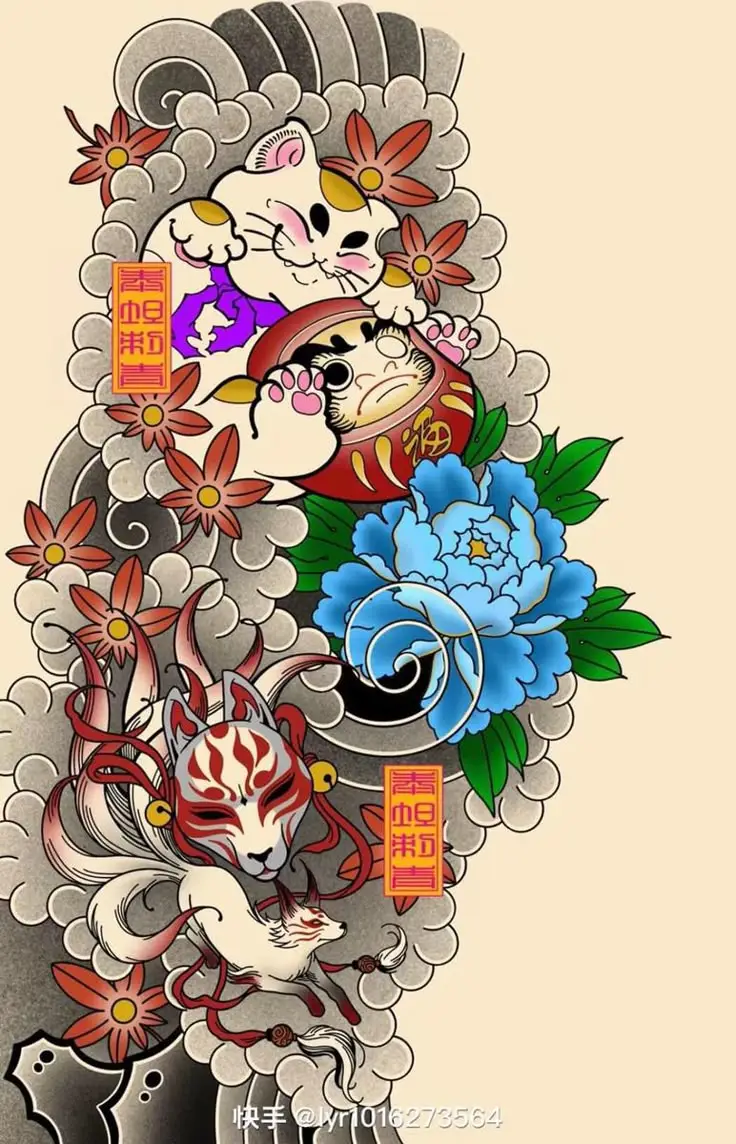 Sưu Tầm Những Hình Xăm Mèo Thần Tài Ấn Tượng 59