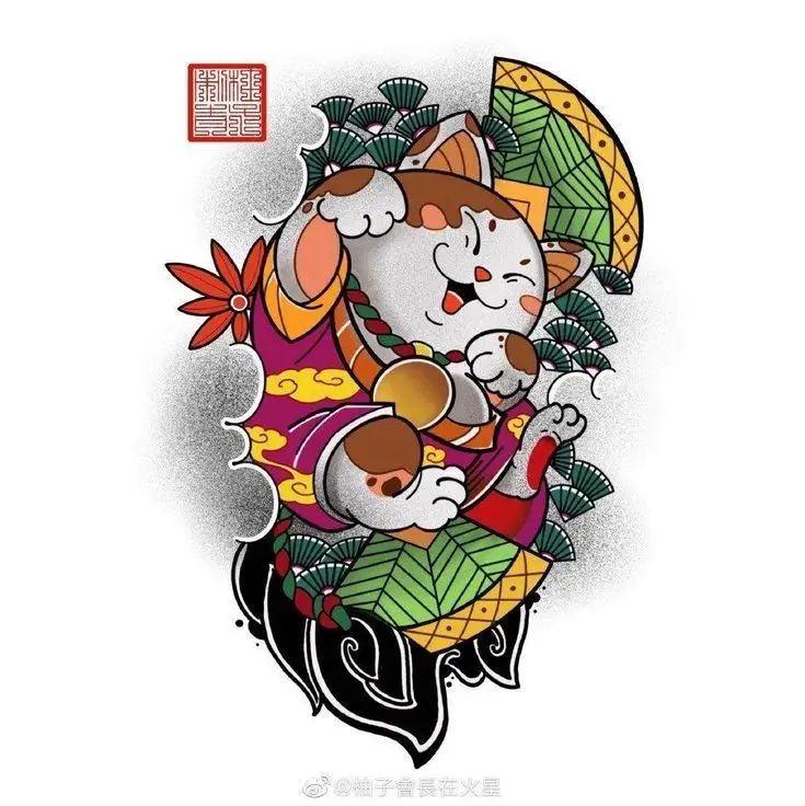Hình xăm mèo thần tài mini - Ý nghĩa và 100 mẫu đẹp 29