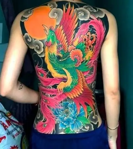 Hình xăm phượng hoàng lửa full lưng: Khám phá 50 mẫu ấn tượng