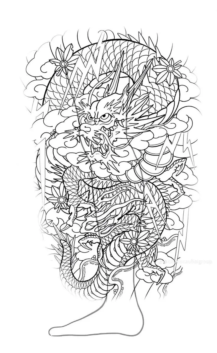 Hình Xăm Rồng Full Chân - Những Mẫu Hình Ấn Tượng Nhất 8
