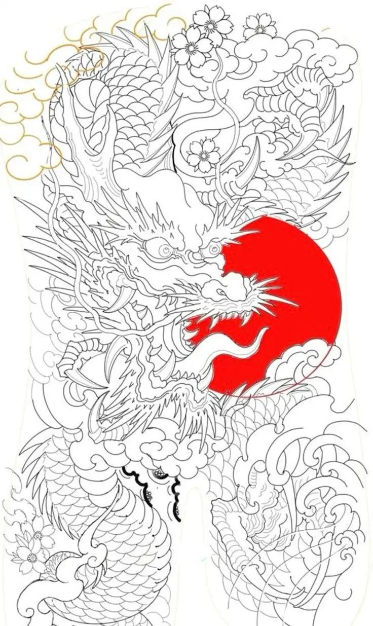 Hình Xăm Rồng Kín Lưng Đen Trắng - Sự Kết Hợp Độc Đáo Giữa Nghệ Thuật và Thiên Nhiên 56