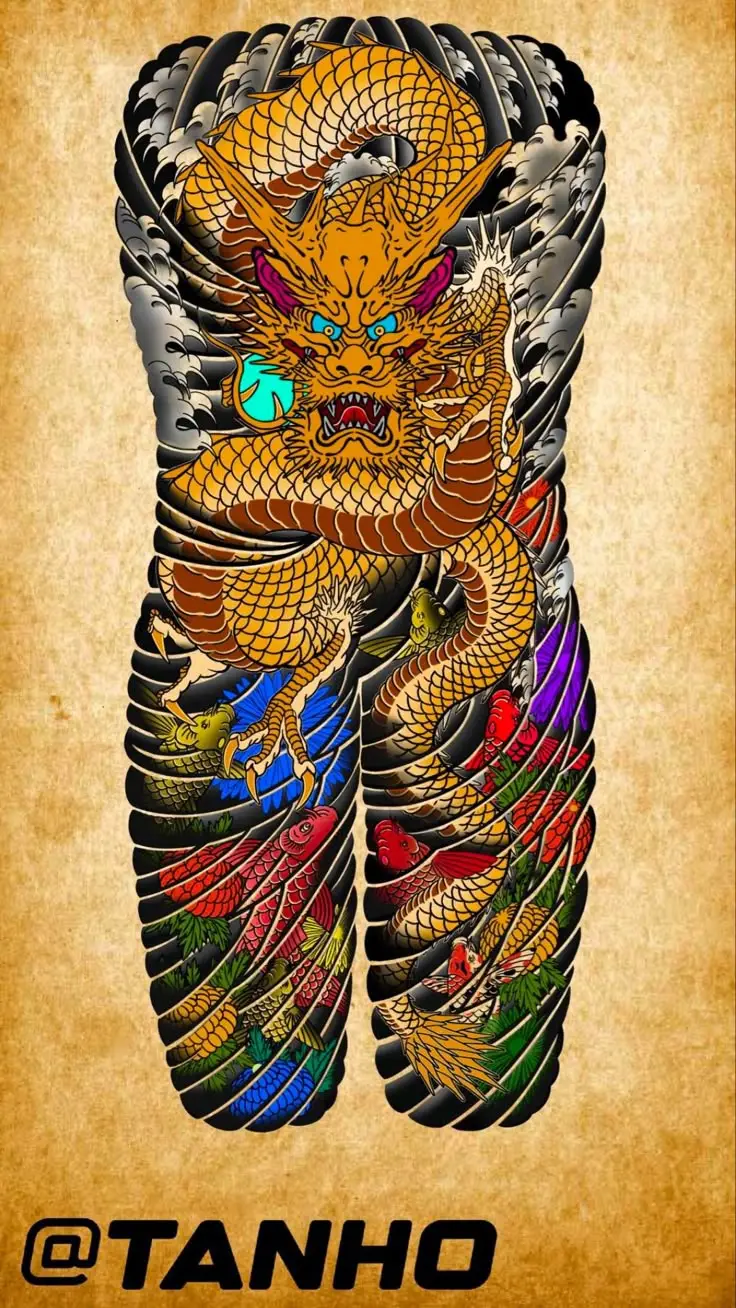 Hình Xăm Rồng Kín Lưng Đen Trắng - Sự Kết Hợp Độc Đáo Giữa Nghệ Thuật và Thiên Nhiên 58