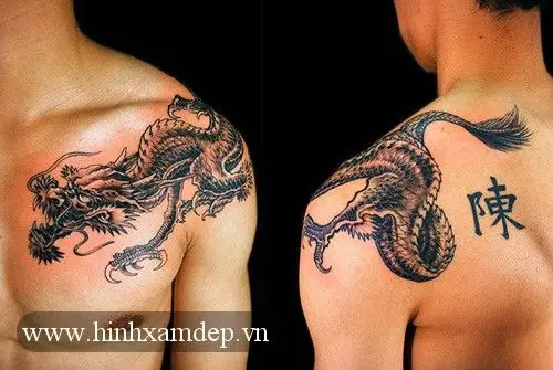 Mẫu Hình Xăm Rồng Vắt Vai - Biểu Tượng Quyền Lực 8