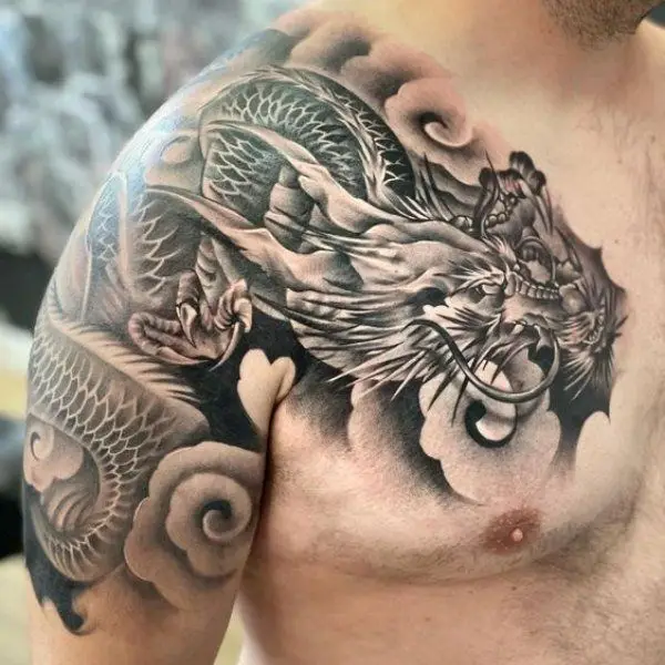 Mẫu Hình Xăm Rồng Vắt Vai - Biểu Tượng Quyền Lực 72