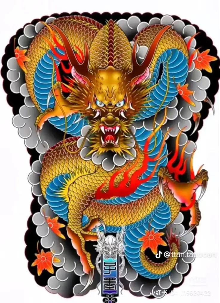 Hình Xăm Rồng Vắt Vai Nhật Cổ Độc Đáo