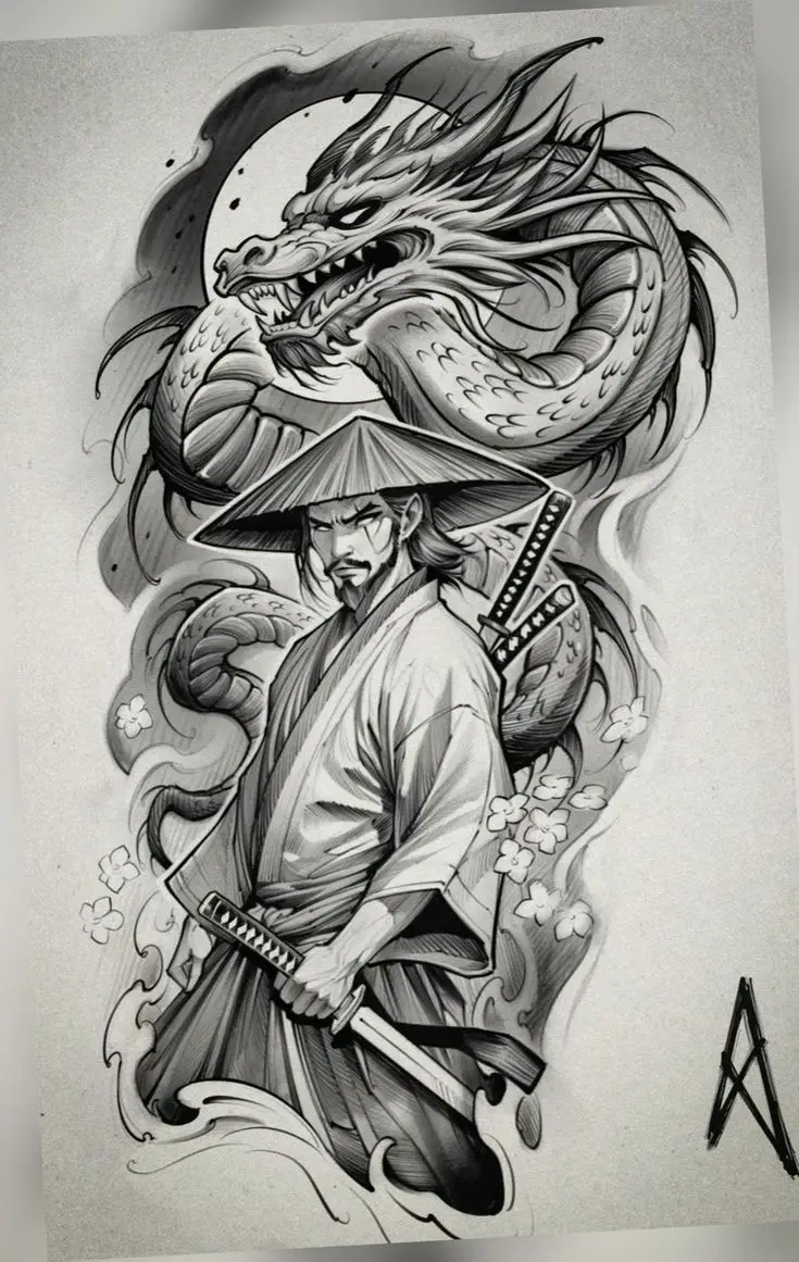 Hình xăm samurai bắp tay ấn tượng: Bộ ảnh 50 mẫu đẹp