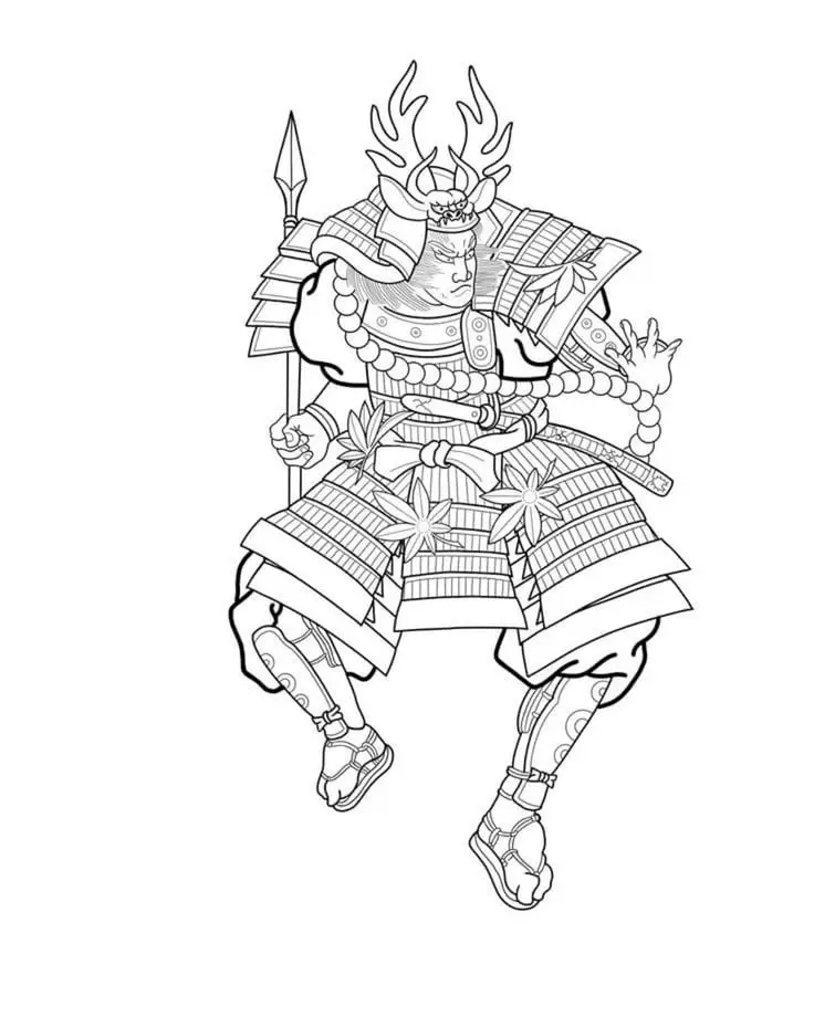 Hình Xăm Samurai Cầm Kiếm – Sức Mạnh và Danh Dự