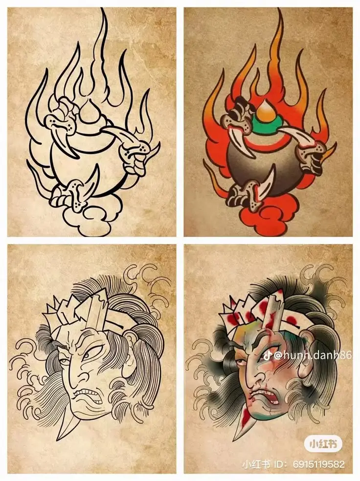 Khám Phá Hình Xăm Samurai Nhật Cổ Mini Thời Thượng 33