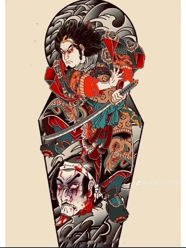 Khám Phá Hình Xăm Samurai Nhật Cổ Mini Thời Thượng 50