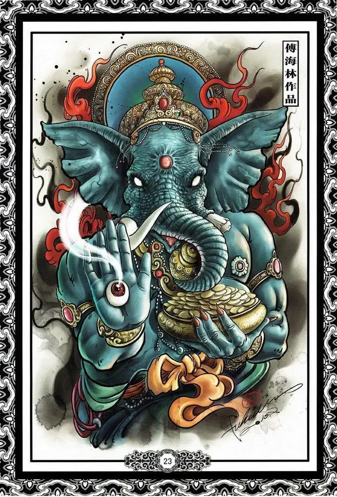 Khám Phá Hình Xăm Thần Voi Ganesha: Từ Truyền Thuyết Đến Nghệ Thuật