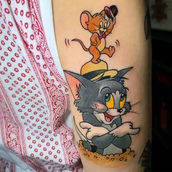 Hình xăm tom và jerry: Nét ngộ nghĩnh trong nghệ thuật xăm