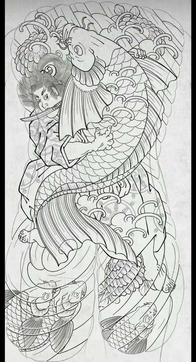 Khung Hình Xăm Cá Chép Kín Lưng Đẹp Nhất 17