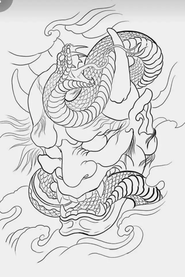 Khung hình xăm mặt quỷ: nghệ thuật độc đáo trên cơ thể