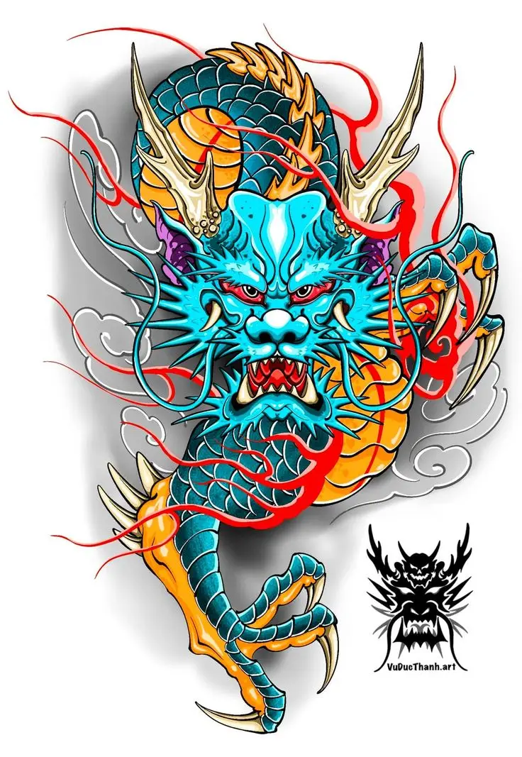Mẫu Hình Xăm Rồng Đẹp - Sự Kết Hợp Giữa Truyền Thống và Đương Đại 45