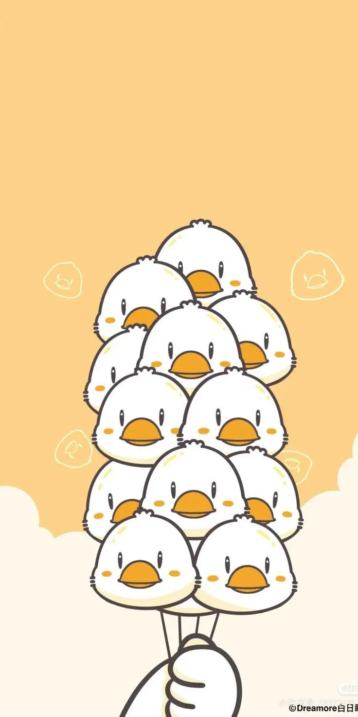 Màu vàng hình nền vịt cute – Cảm giác vui tươi và đầy năng lượng