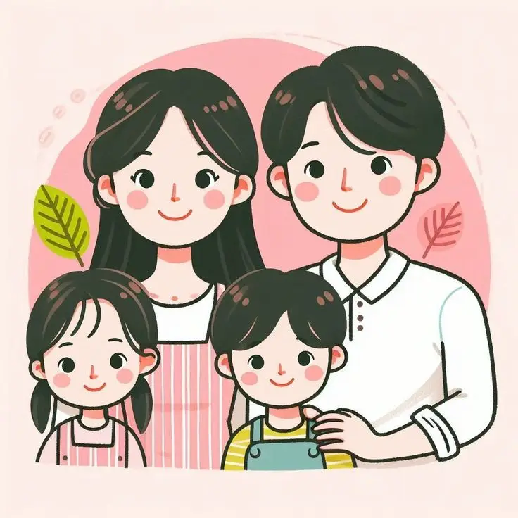 Tranh vẽ mẹ và con gái đơn giản dễ thương